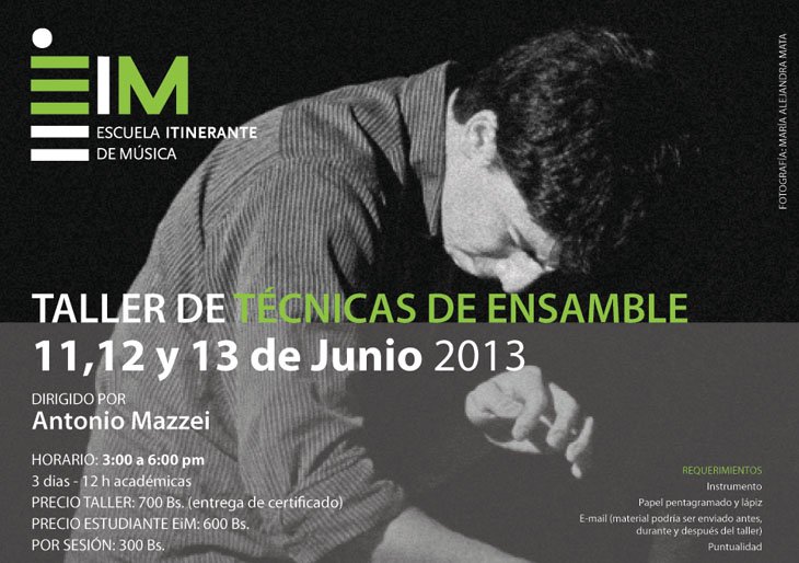 La Escuela Itinerante de Música (EiM) inicia Taller de Técnicas de Ensamble Escuela Itinerante de Música