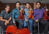 Cuatro jóvenes músicos alumnos de la Escuela de Música Mozarteum Caracas solistas de la OSV Alumnos de la Escuela Mozarteum de Caracas, Maximiliano Oppeltz, cello / Fabián Orozco, viola / Ricardo Lemus, violín / Pablo Stredel, violín