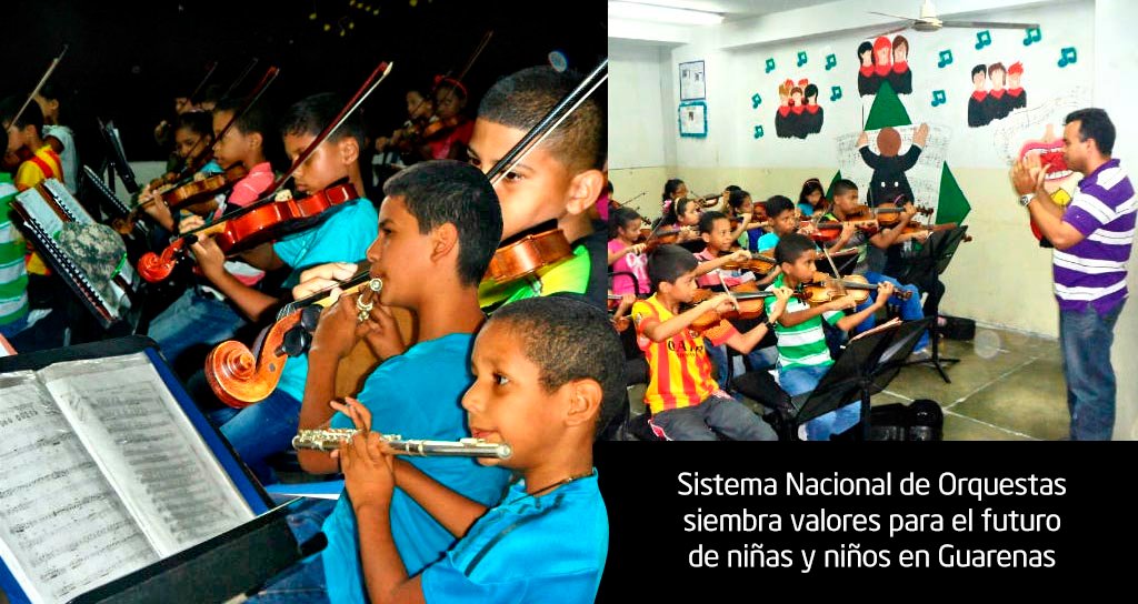 Sistema Nacional de Orquestas siembra valores para el futuro de niñas y niños en Guarenas