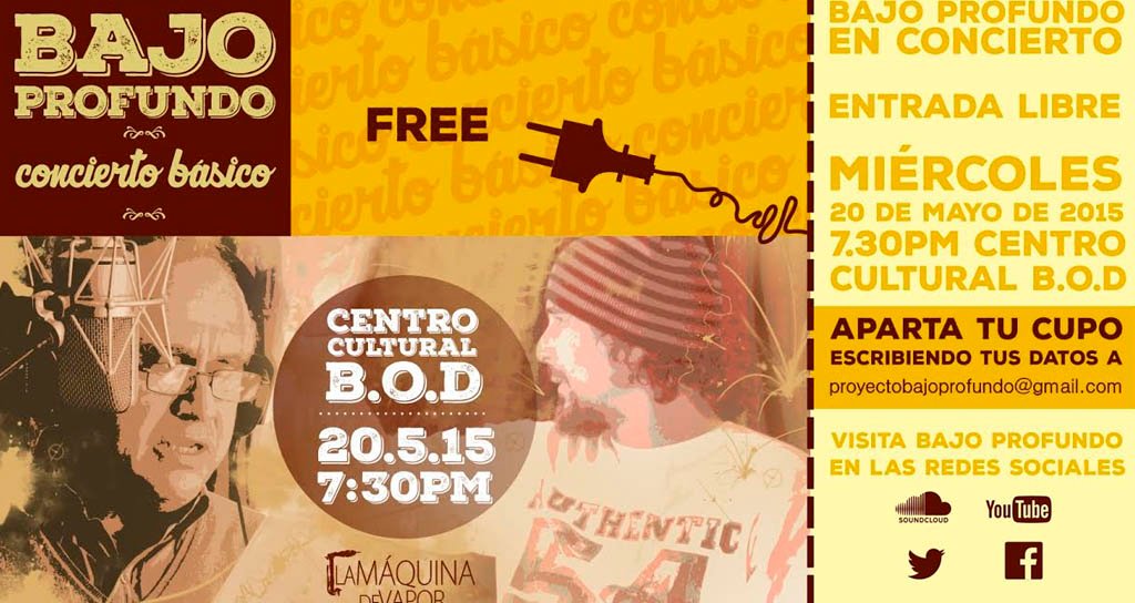 Mañana Bajo Profundo, en el Centro Cultural BOD