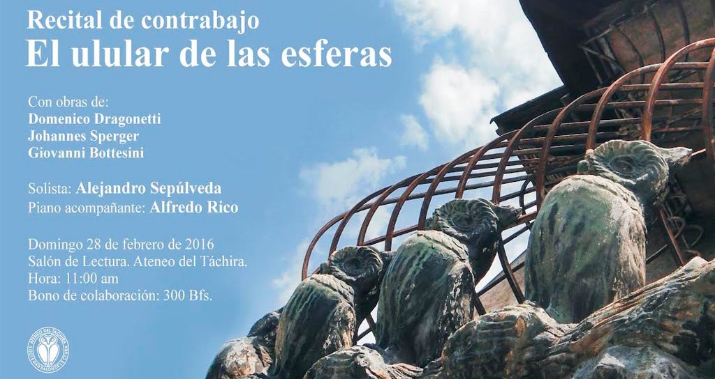 El contrabajista Alejandro Sepúlveda ofrece recital en el Ateneo del Táchira