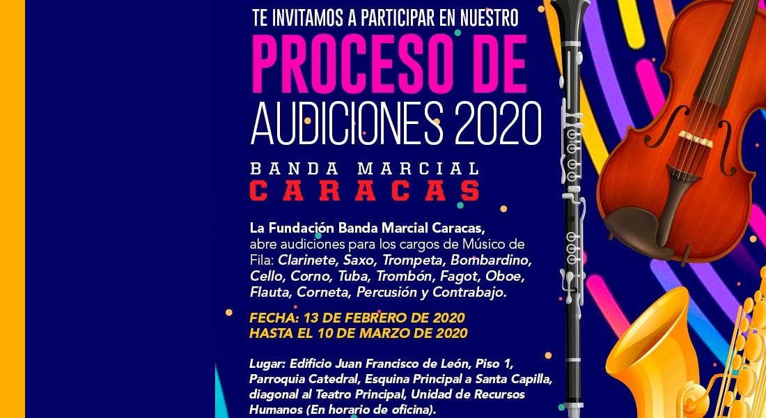 Banda Marcial Caracas abre proceso de audiciones 2020
